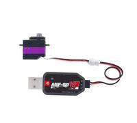 HCGX Mini Tasse numérique sans Noyau en métal, servo programmable 0.065S, très Haute Vitesse 1.4KG, adapté aux Robots de Voiture 1/28 1/24(JST with Programer)