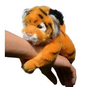 HCGX Peluche Tigre réaliste de 20 cm avec Aimant - Adorable Animal en Peluche(Brown)