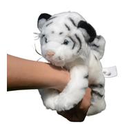 HCGX Peluche Tigre réaliste de 20 cm avec Aimant - Adorable Animal en Peluche(White)