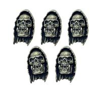 HCGX Perles de paracorde Orc masquées en laiton, perles lanière couteau, breloques métal Vampire for bricolage, porte-clés d'équipement EDC(Brass)