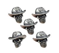 HCGX Perles de paracorde pompier en laiton for casque FD, perles lanière couteau métal for bricolage, porte-clés Bracelet d'équipement EDC(Whitecopper)