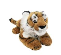 HCGX Poupée en Peluche Tigre Jaune, Animal simulé, Style couché, Petit, décoration Douce et Mignonne, poupée de Chiffon, Cadeau
