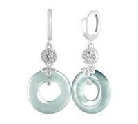 HCGX S925 boucles d'oreilles en argent for femmes Jade jadéite goutte