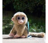 HCGX Simulation Mignon Grands Yeux Petit Singe en Peluche Marron Gris poupée Queue Doux et Cadeau(Grey)