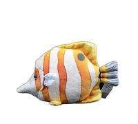 HCGX Simulation Poisson en Peluche Jouet Trois Fusée Poupée Cuivre Ceinture Papillon Doux Modèle Animal