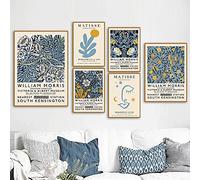 HCHKMMI William Morris oeuvre peinture Henri Matisse affiche ensemble visage fleur Toile tableau mur Art abstrait mur Art Tableaux salon galerie décor sans cadre