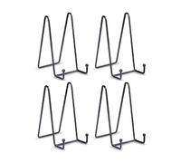 HCHLQLZ Lot de 4 Métal Noir chevalets Porte Assiette Présentoirs Décoratifs en pour Photo, Cadres pour Image, Assiettes décoratives, Tableaux et pièces d’Art-6"x3"