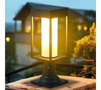 HCIPJQY Borne Lumineuse Étanche Noire Mate Lampe Sur Poteau Industrielle Moderne Pour Aménagement Paysager Lanterne Extérieure Pour Pilier De Jardin Lampe De Finition Pour Colonne Pour Jardin