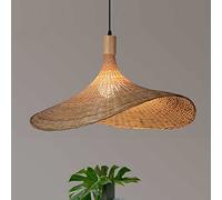 HCIPJQY Grand Lustre De Salon Plafonnier Suspendu Chapeau De Paille Tissé À La Main Lampe À Suspension De Décoration De Style Nordique Abat-Jour en Osier pour Cuisine, Salle À Manger, 60 Cm