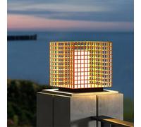 HCIPJQY Lampadaire Au Design Moderne, Chaleureux Et Luxueux, Cage Dorée, Éclairage De Terrasse, Pilier Carré, Éclairage Extérieur Étanche Pour Allée, Patio, Porche, Lampadaire Paysager Extérieur