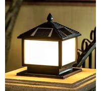 HCIPJQY Lampadaire Solaire Vintage Classique Pour Jardin Lampadaire Rustique Extérieur De Style Ferme Lampe Lanterne En Aluminium Finition Bronze Industriel Avec Base De Fixation Sur Pilier Pour Cour