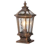 HCIPJQY Lampadaire Sur Pied De Clôture, Style Vintage, En Verre, Pour Éclairage Extérieur Luminaires D'éclairage Public Noirs Classiques Éclairage Extérieur Sur Pilier En Aluminium