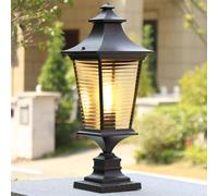 HCIPJQY Lampadaires Industriels Lampe Pilier De Style Japonais Contemporain Lampe Extérieure Sur Colonne Avec Base De Fixation Sur Pilier Lampe De Poteau Extérieur Vintage Pour Clôture Murale