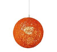 HCIPJQY Lampe À Suspension Luminaires Suspendus en Rotin De Couleur Boule Ronde Abat-Jour De Style Nordique Lampe Tissée Lanterne Nid D’Oiseau Classique Lampe Suspendue À Éclairage Simple De Ferme