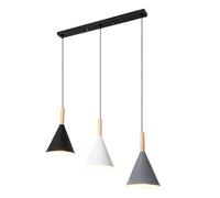 HCIPJQY Luminaire Suspendu Moderne À 3 Lumières Lampe Suspendue Ø50cm Luminaires D'éclairage De Décoration De Lustre D'intérieur Plafonnier Suspendu De Style Rétro E27 Edison (Noir, Blanc, Gris)