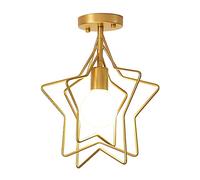 HCIPJQY Luminaires De Plafond De Style Ferme Pour Hall D'entrée Luminaire Créatif À Structure Métallique Étoiles Lampe Dorée À Une Lumière, Près Du Plafond, Pour Chambre D'enfant Lampe Pour Entrée