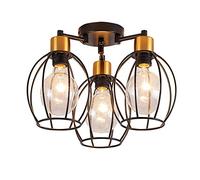 HCIPJQY Plafonnier Semi-encastré Industriel À 3 Ampoules Plafonnier Encastré Vintage Pour Couloir Plafonnier Encastré Style Ferme Pour Chambre, Entrée, Couloir, Lampe Décorative