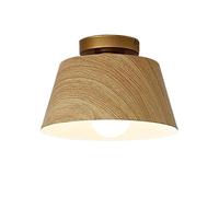 HCIPJQY Plafonnier Semi-encastré Rustique À 1 Lumière Pour Chambre À Coucher Design Industriel En Métal Imitation Bois Design Géométrique, Près Du Plafond, Buanderie, Couloir, Cuisine, Abat-jour