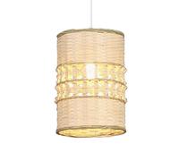 HCIPJQY Suspension Créative E27 En Bambou, Lustre De Style Rural Pour Café-bar, Plafonnier En Rotin Tressé, Lanterne Japonaise Pour Salle À Manger