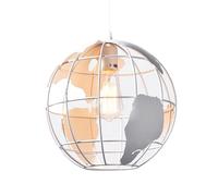 HCIPJQY Suspension Industrielle en Forme De Carte Lampe Suspendue Cage Blanche Vintage Moderne Plafonniers Sphériques Éclairage Suspendu À Cordon Réglable pour Musée, Musée des Sciences, Planétarium