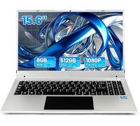 Hcjip Ordinateur Portable 15,6 Pouces, 12Go RAM 512Go SSD PC Portable, Celeron N5095 Processeur Quad-Core, FHD 1080P, USB 3.0, Mini HDMI, TF, Bluetooth, WiFi (Argenté)