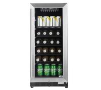 HCK Réfrigérateur 90L Sous-Plan avec Porte en Verre Triple et Fermeture Automatique, Plage de Température de 0℃ à 22℃, Régulateur Électronique, IPX4 Étanche