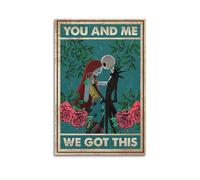 HCLHB Poster décoratif sur toile You And Me We Got This - Jack Skellington et Sally - 40 x 60 cm