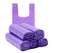 HCLKSTORE Lot de 5 rouleaux de 100 sacs poubelles solides et pratiques de 15 L pour le bureau, la cuisine, le salon, la chambre, la salle de bain, etc. Dimensions : 45 x 65 cm Violet