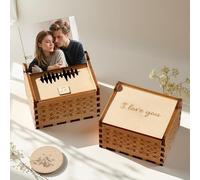 HCLRIU Boîte à Musique Personnalisée en Bois avec Photos, Cadeau Musical Unique pour Couples, Anniversaires, Saint-Valentin, Noël et Mariages