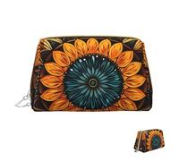 HCLYvexiria Trousse de maquillage de voyage étanche - Grande ouverture - En alpaga - Pour lunettes de soleil - Grande capacité - Fermeture éclair - Pour femme, Mandala abstrait, Taille unique