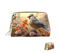 HCLYvexiria Trousse de maquillage de voyage étanche - Grande ouverture - Grande capacité - Avec fermeture éclair - Pour femme, Oiseaux de moineau chantent, Taille unique
