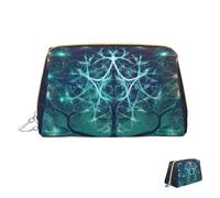 HCLYvexiria Trousse de maquillage de voyage étanche - Grande ouverture - Libellule sur tournesol - Grande capacité - Pochette de toilette à fermeture éclair pour femme, Icône d'arbre avec espace,
