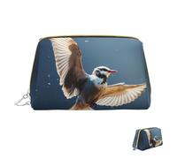 HCLYvexiria Trousse de maquillage de voyage étanche - Grande ouverture - Oiseau reposant sur une branche - Grande capacité - Poche zippée - Trousse de toilette pour femme, Migration des oiseaux,