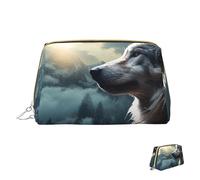 HCLYvexiria Trousse de maquillage de voyage étanche - Grande ouverture - Parc national de Zion - Grande capacité - Poche zippée - Trousse de toilette pour femme, Loup la nuit, Taille unique