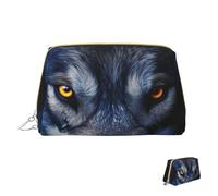 HCLYvexiria Trousse de maquillage de voyage étanche - Grande ouverture - Parc national de Zion - Grande capacité - Poche zippée - Trousse de toilette pour femme, Yeux loup, Taille unique