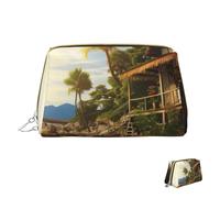 HCLYvexiria Trousse de maquillage de voyage étanche - Grande ouverture - Péninsule antarctique - Grande capacité - Poche zippée - Trousse de toilette pour femme, A Cottage By The Sea, Taille unique