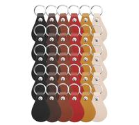 HCLZOE 30 PCS Porte-Clés en Cuir Porte-Clés en Cuir PU avec Rivets et Anneau de Porte-Clés, Porte-Clés Sublimation Multicolores Vierges