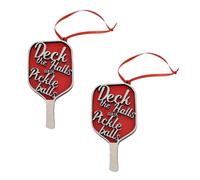 HCLZOE Décoration de Noël Pickleball, Décorez Le Hall avec des Boules de Cornichon, Pagaie Rouge, Accessoires d'arbre à Suspendre