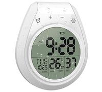 HCLZOE Horloge de Douche NuméRique éTanche, Minuterie de Salle de Bain, Horloge Murale de Cuisine NuméRique, éCran LCD, Format 12/24 Heures