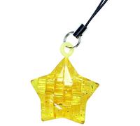 HCM Kinzel - 59196-3D Crystal Puzzle - Mini étoile 3D - Puzzle à emboîter pour Adultes et Enfants - 14 pièces - Jaune Transparent - À partir de 14 Ans