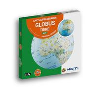 HCM Kinzel - Globe terrestre gonflable Caly - Animaux Maxi - Explorer le monde de manière ludique - Vert - 50 cm de circonférence