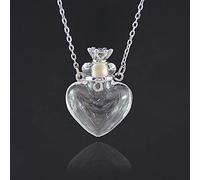 HCMA 1 PC Verre Coeur fiole crémation Pendentif Collier Cendres étui Support Souvenir Collier mémorial Bijoux urne Collier pour Cendres