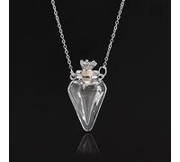 HCMA 1 PC Verre Coeur fiole crémation Pendentif Collier Cendres étui Support Souvenir Collier mémorial Bijoux urne Collier pour Cendres