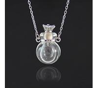 HCMA 1 PC Verre Coeur fiole crémation Pendentif Collier Cendres étui Support Souvenir Collier mémorial Bijoux urne Collier pour Cendres