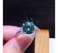 HCMA 3 Carats Mode Artificielle Vert Blanc Bleu Moissanite Pierres Précieuses Bague Réglable pour Les Femmes Bijoux Cadeau De Fiançailles