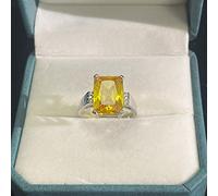 HCMA Bague de Bijoux en Argent Classique pour Femmes de Charme avec Cinq Couleurs de Pierres précieuses rectangulaires fête de Mariage en Gros Cadeau Taille 6-10