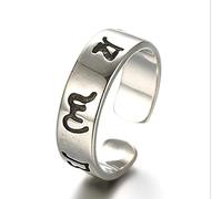 HCMA Bague Ouverte en Argent thaïlandais de la Bible tibétaine en Argent 925 pour Les Cadeaux de Bijoux pour Hommes et Femmes