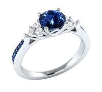 HCMA Bagues à la Mode Bijoux en Argent avec Saphir Zircon Pierres précieuses Accessoires pour Femmes Mariage fiançailles Bague Cadeau