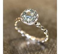 HCMA Bagues en Argent Topaze Bleue de synthèse pour Femmes Bague de Pierres précieuses Mode individualité et créativité Bijoux Cadeau