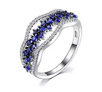 HCMA Bagues Saphir pour Femmes Bijoux avec Pierres précieuses Taille 5-10 Chic Femme Anniversaire Bague Cadeau de fête